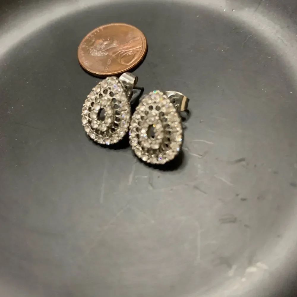 Rhinestone Tear Drop Earrings